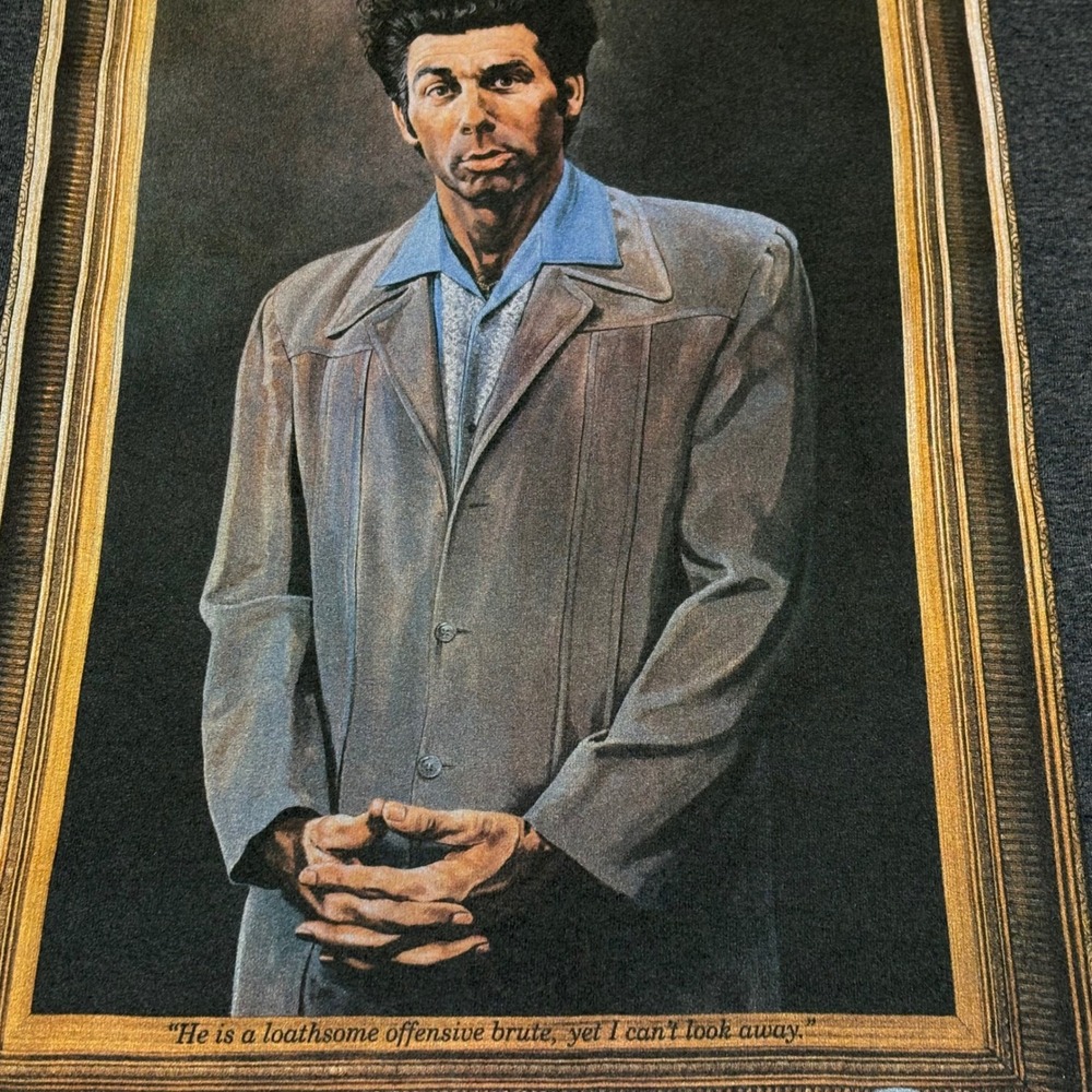 Seinfeld The Kramer Portrait Graphic T-Shirt Mens XL Charcoal Loathsome Brute